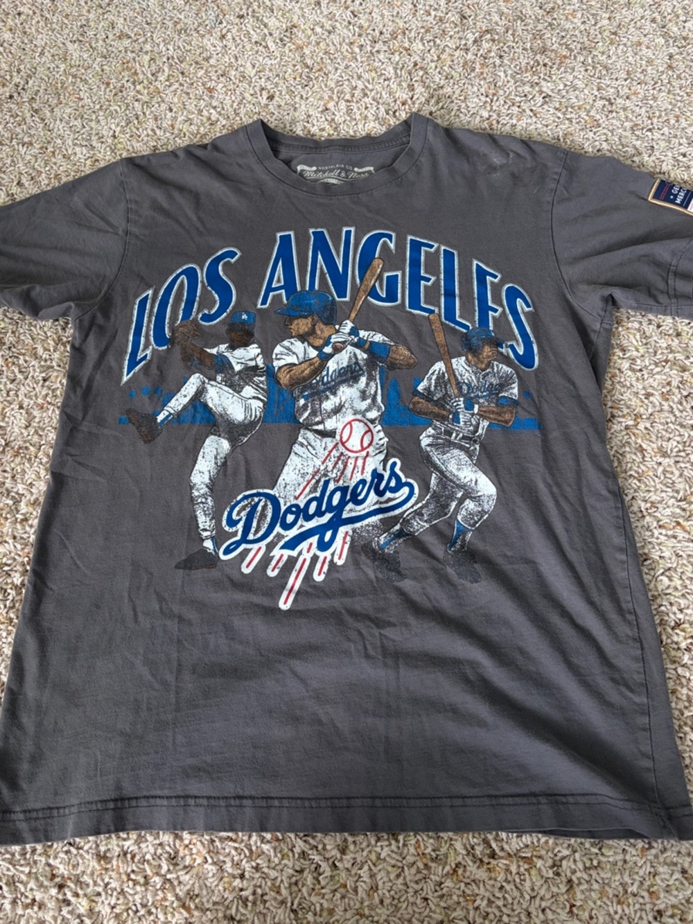 Mitchell & Ness Los Angeles Dodgers Gray Graphic Tee